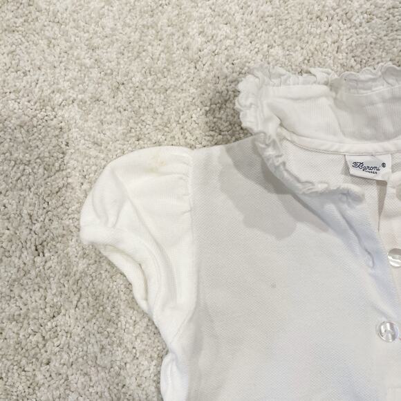 Girls 2T Bundle Cream Crewcuts Sweater with Pom Poms & White Baroni Firenze Polo - Picture 9 of 11